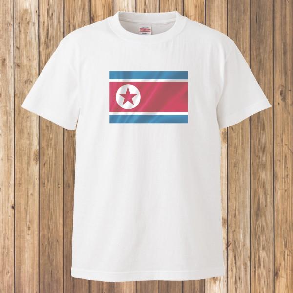 Tシャツ/国旗/北朝鮮/ホワイト