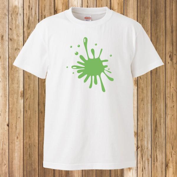 Tシャツ/ペンキ/グリーン/ペイント2/ホワイト