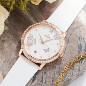 オメガ デ・ヴィル プレステージ バタフライ レッドゴールド 424.57.37.20.55.003 付属品完品 OMEGA 新品レディース 腕時計