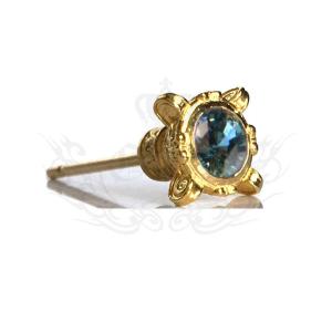 GnB 22金 ジェム スローン ピアス w/ブラックオパール Pierce：Gem