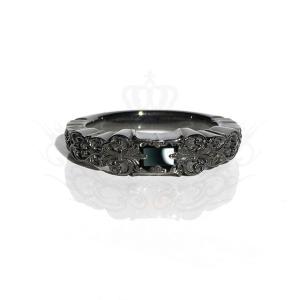 GnB フローラル フルール リング w/オニキス / ブラックロジウム Ring Floral Fleur Engraved Black Rhodium｜gnb-garnier