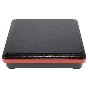 幕の内弁当 7寸長手布目松花堂黒渕朱(固定仕切) [20.4