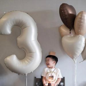 数字 バルーン ベージュ 大きい 誕生日 風船...の詳細画像1