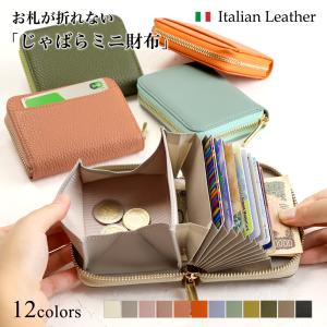 ミニ財布 レディース じゃばら 本革 カードケース お札が折れない 小さい財布 お札折らない ラウンドファスナー ボックス型小銭入れ 30代 40代 PRAGMA プラグマ