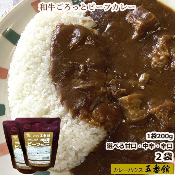 【甘辛  中辛 辛口選べるセット2袋セット】 和牛ごろっとビーフカレー   レトルトパック 国産和牛...