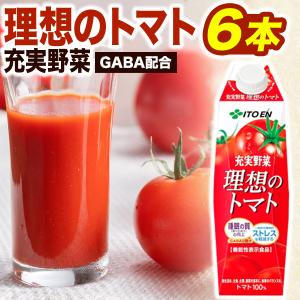 1000ml 6本 充実野菜 理想のトマト 伊藤園 紙パック 特定表示食品 トマトジュース 野菜ジュース トマトジュース美容 送料無料