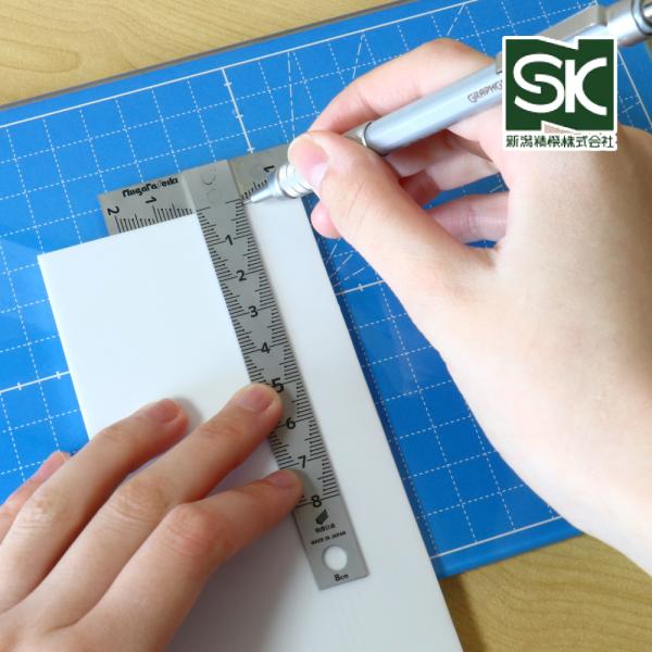 快段目盛 T型定規 2×8cm 新潟精機