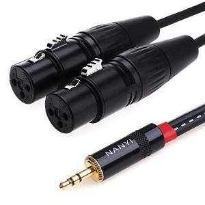 NANYI 3.5mm - 2XLR (メス-オス)マイクケーブル マイク用またはプロ録音用