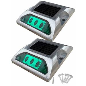 Kasamy 6 LED 道路 鋲 路肩 標 誘導 灯 ソーラー 充電 式 セット