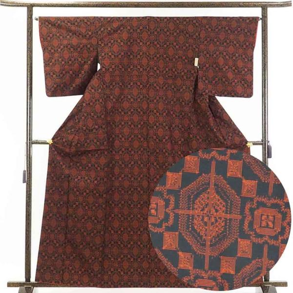 紬 身丈163cm 裄65cm 前幅23cm 後幅28cm 袖丈50cm レディース 袷  裄Mサイ...