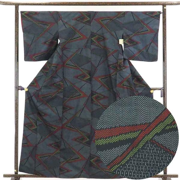 紬 身丈164cm 裄66cm 前幅24cm 後幅28.5cm 袖丈50cm レディース 袷  裄長...