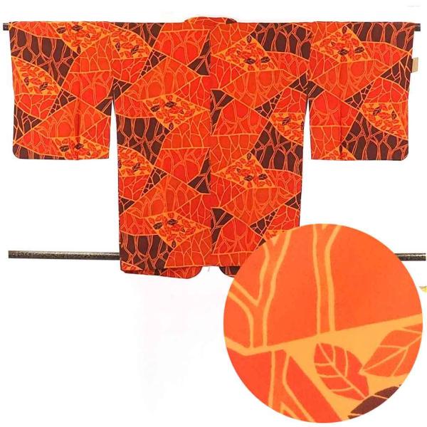 コート コート丈80cm 裄64cm 袖丈45cm レディース 袷 木の葉 裄Mサイズ 秋冬春用 正...