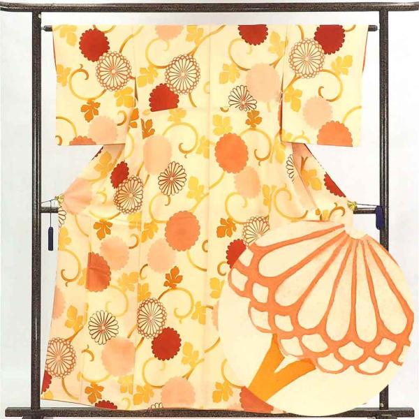 小紋 身丈160cm 裄63cm 前幅22cm 後幅29.5cm 袖丈50cm レディース 袷 花柄...