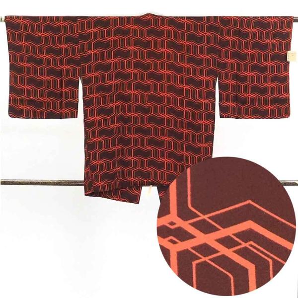 コート コート丈80cm 裄64cm 袖丈46cm レディース 袷 毘沙門亀甲 裄Mサイズ 秋冬春用...