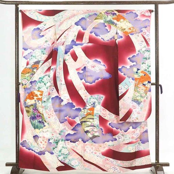 振袖 身丈165cm 裄65cm 前幅24cm 後幅30cm 袖丈112cm レディース 袷 花柄 ...