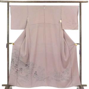 訪問着 身丈162cm 裄丈67cm 正絹 逸品 【中古】 訪問着 身丈162cm 裄丈67cm M 袷 落款あり 幾何学模様 金彩 ぼかし