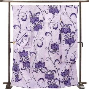 アンサンブル 大島紬 リサイクル 格子柄 紺リサイクル大島/羽織/セット