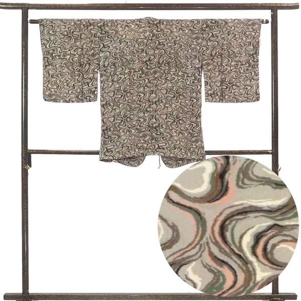 コート コート丈80cm 裄63cm  レディース 袷 連続模様 裄Mサイズ 秋冬春用 正絹（シルク...