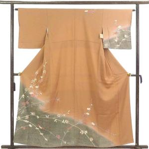 訪問着 身丈168cm 裄62cm レディース 袷 花柄 裄Sサイズ 秋冬春用 正絹