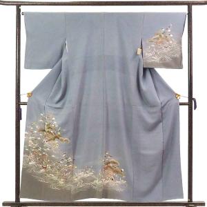 白生地反物 白生地 丹後縮緬 正絹 着尺用 反物 霰文様 a6m1m0「中古