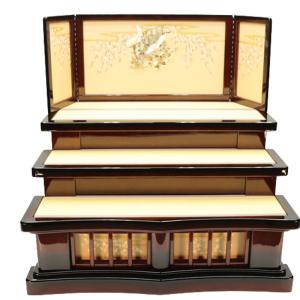 ひなまつり☆飾り台単品☆35号3段 組み立て式 焼桐 畳付飾台(横幅