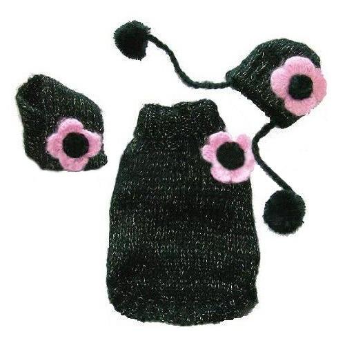 犬服ニット帽＆マフラー付セーター