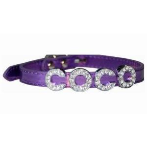 Cha Cha Couture/チャ・チャ・クチュールきらきら名前首輪・メタリック・パープル