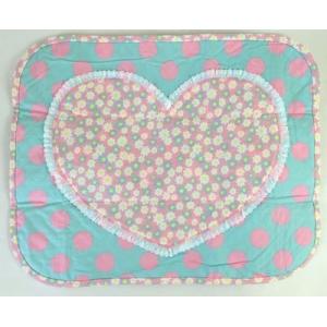 パステルカラー小花柄ハート・カフェマット【パステル】