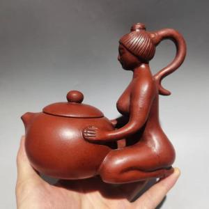 急須 ティーポット 220ml 日本茶 中国茶 ハンドメイド 女人 美術 工芸品 アート 茶器｜gogomaxshop