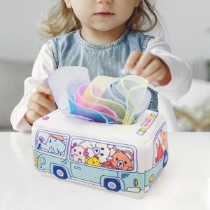 布のおもちゃ 赤ちゃん ティッシュボックス おもちゃ 感覚玩具 幼児 カラフル 柔らかい 握るトレーニング 脳の発達 就学前 ベビーティッシュボックス