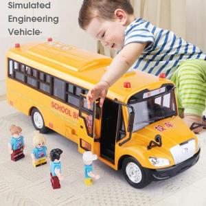 高品質大スクールバスのおもちゃシミュレーションバスと慣性車の音と光のモデルの子供のギフト