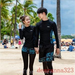 レディースメンズ上下セット3点セット水着ラッシュ...の商品画像