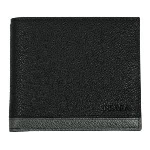 プラダ 二つ折り財布 メンズ SAFFIANO TRIANGOLO ブラック PRADA