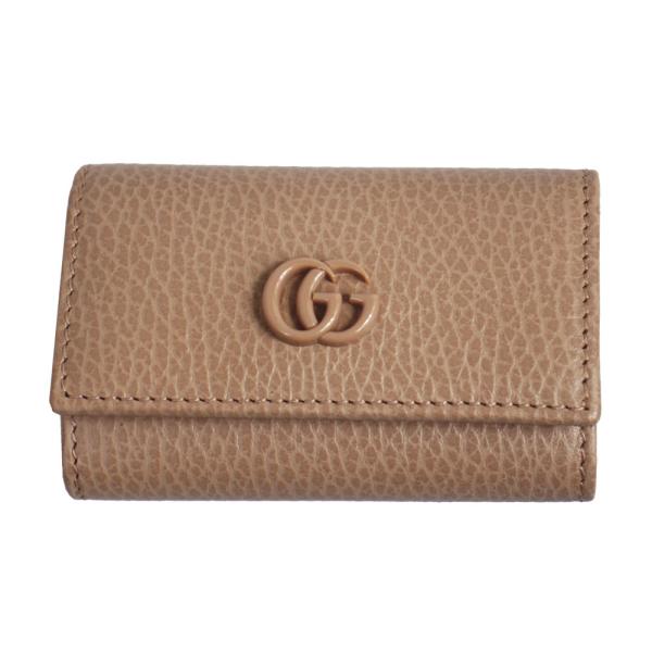 グッチ キーケース レディース GUCCI GGマーモント レザー ベージュ系 456118 17W...