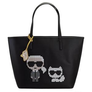 カールラガーフェルド バッグ レディース KARL LAGERFELD トートバッグ K/PIXEL KARL & CHOUPETTE ブラック 201W3126｜goguysshop