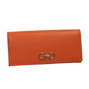 フェラガモ 二つ折り長財布 オレンジ 22B857 CALENDULA 新品｜goguysshop