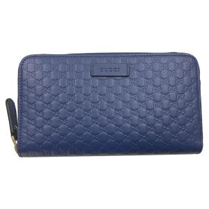 グッチ 財布 レディース 449391 GUCCI ラウンドファスナー長財布 マイクログッチシマレザー ブルー アウトレット 449391 BMJ1G 4231｜goguysshop