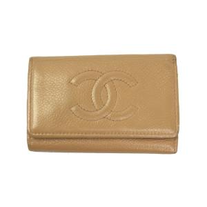 シャネル 6連キーケース　キャビアスキン ベージュ 50598 中古｜goguysshop