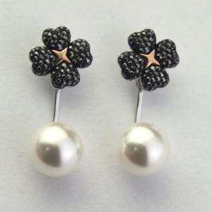 スワロフスキー ピアス アクセサリー レディース LATISHA ジャケット シルバー/ブラック SWAROVSKI 5389161｜goguysshop