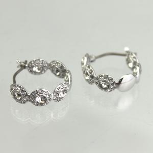 スワロフスキー ピアス アクセサリー レディース エンジェリック フープ シルバー/クリア SWAROVSKI 5418269｜goguysshop