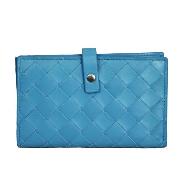 ボッテガヴェネタ 財布 レディース BOTTEGA VENETA 二つ折り財布 イントレチャート ブ...