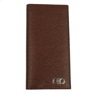 フェラガモ 財布 メンズ FERRAGAMO 長財布 ガンチーニ レザー ブラウン系 66 A069 0749677｜goguysshop