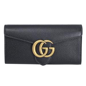 グッチ 財布 レディース GUCCI 長財布 GGマーモント レザー ブラック 779776 A7M0T 1000｜goguysshop