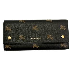 バーバリー 財布 8005818 BURBERRY 長財布 コンチネンタルウォレット レザー ブラック/マルチ｜goguysshop