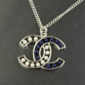 シャネル ネックレス シルバー+ホワイト＋ネイビー A85334 Y20131 Z3679 新品｜goguysshop