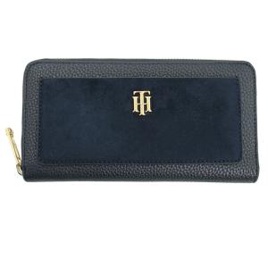 トミーヒルフィガー 財布 レディース TOMMY HILFIGER ラウンドファスナー長財布 THロゴ ネイビー AW0AW11120 DW5｜goguysshop