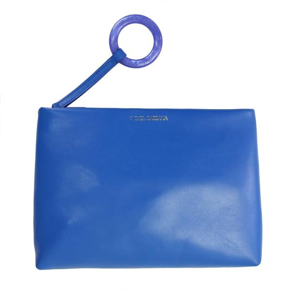 ドルチェ&amp;ガッバーナ クラッチバッグ ポーチ ブルー レザー BB6167-B6165-80654 ...