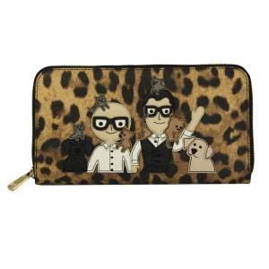 ドルチェ&ガッバーナ ラウンドファスナー長財布 #DGFamily デザイナーズパッチ レオパード BI0473 AB516 8S193｜goguysshop