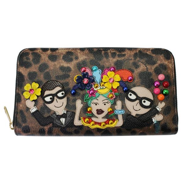 ドルチェ＆ガッバーナ DOLCE＆GABBANA ラウンドファスナー長財布 #DGFamily デコ...