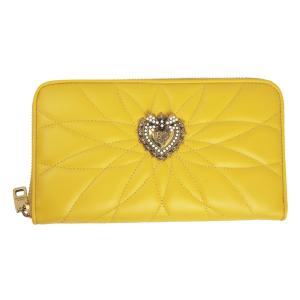 ドルチェ＆ガッバーナ 財布 レディース DOLCE＆GABBANA ラウンドファスナー長財布 デヴォーション レザー マスタード BI0473 AV967 80062｜goguysshop